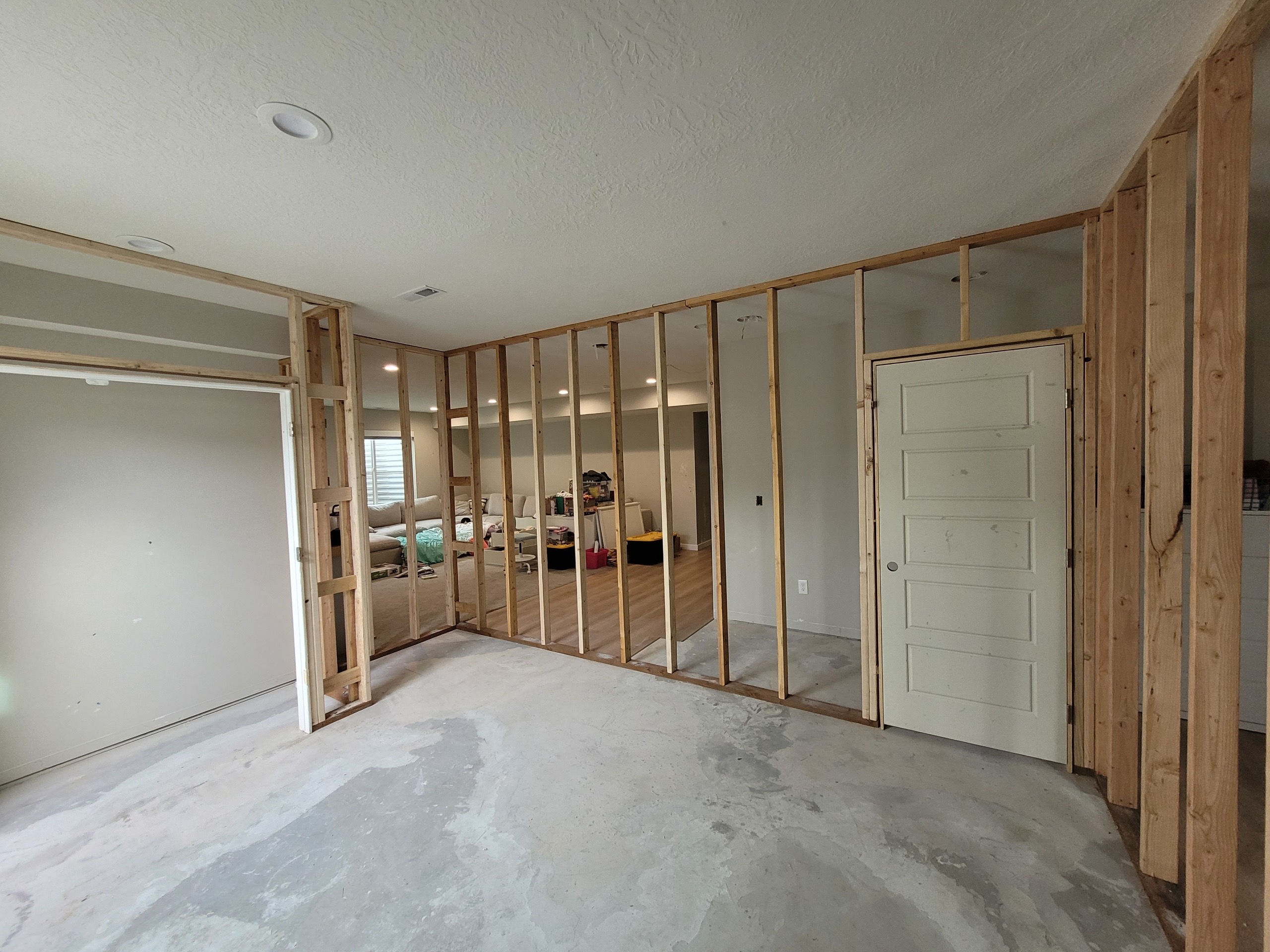 Interior framing in progress on a Canyon View remodeling project