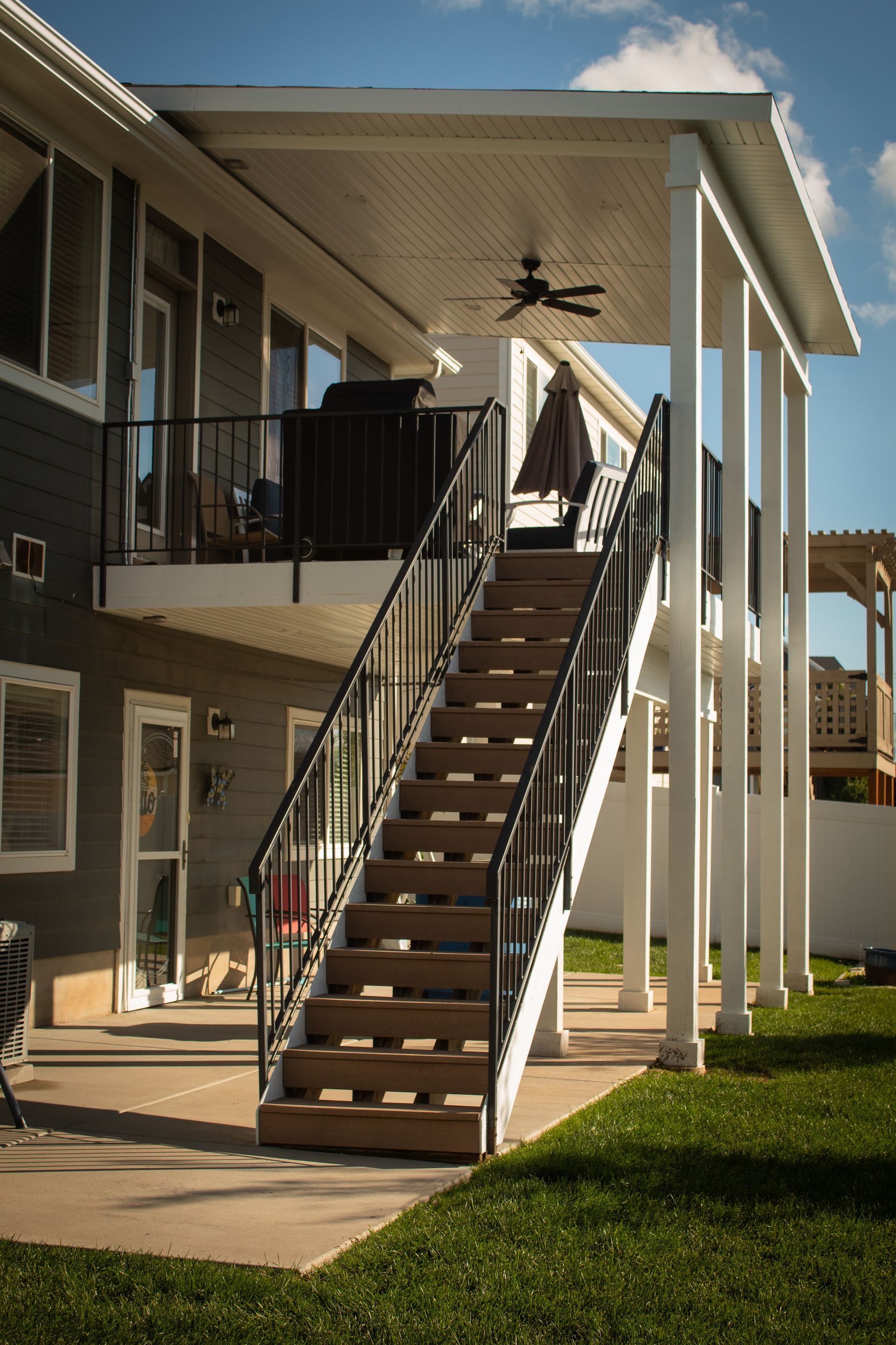 Raised balcony and stairs